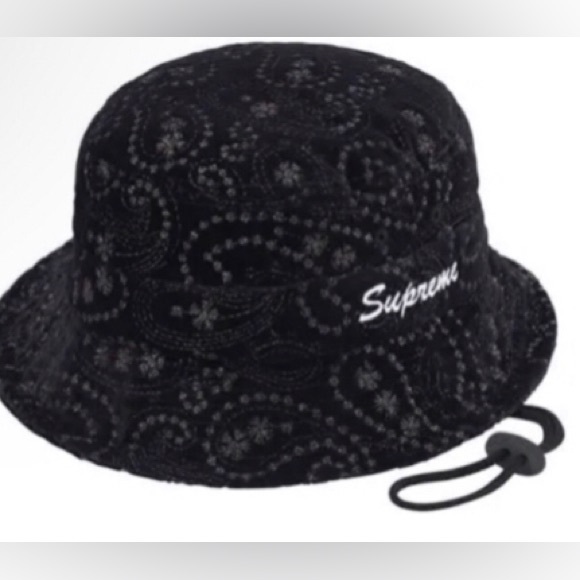 Supreme Authentic Velvet Boonie is hat cord strap NEW w/proof of purchase. - Picture 5 of 15